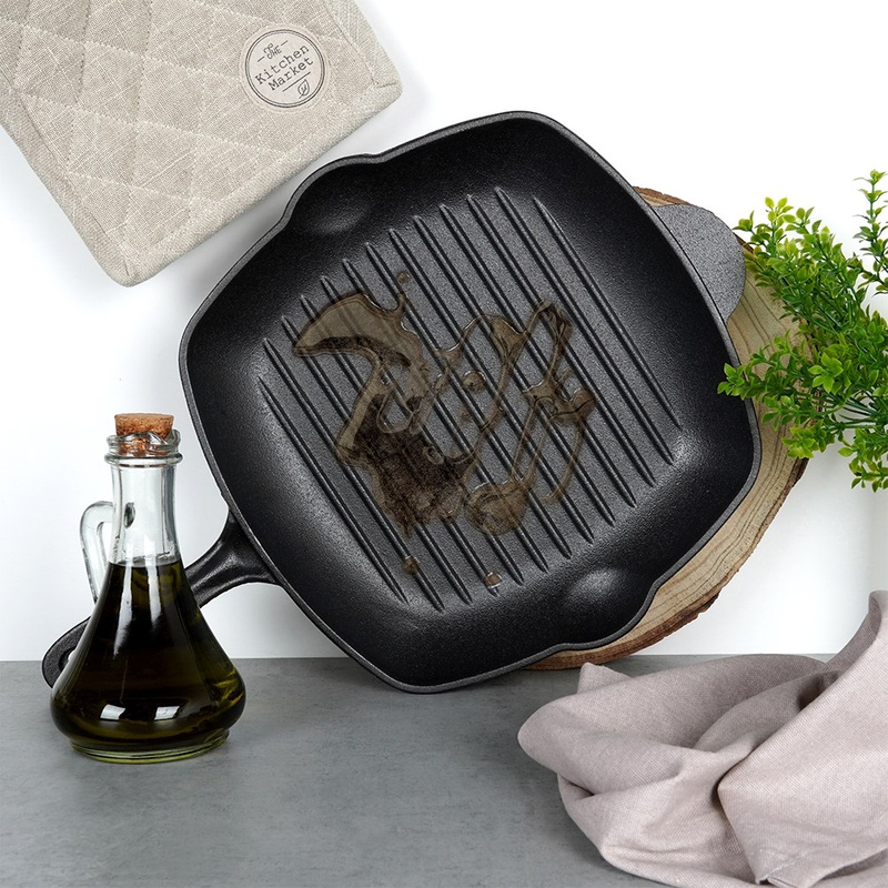 Tigaia grill pătrată din fontă CAST LINE 28×28 cm Handy KitchenServ