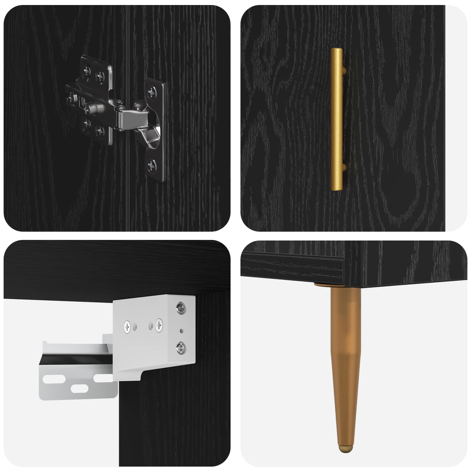 Bufet Pe perete Stejar Negru 69,5 x 34 x 180 cm Lemn compozit GartenMobel Dekor