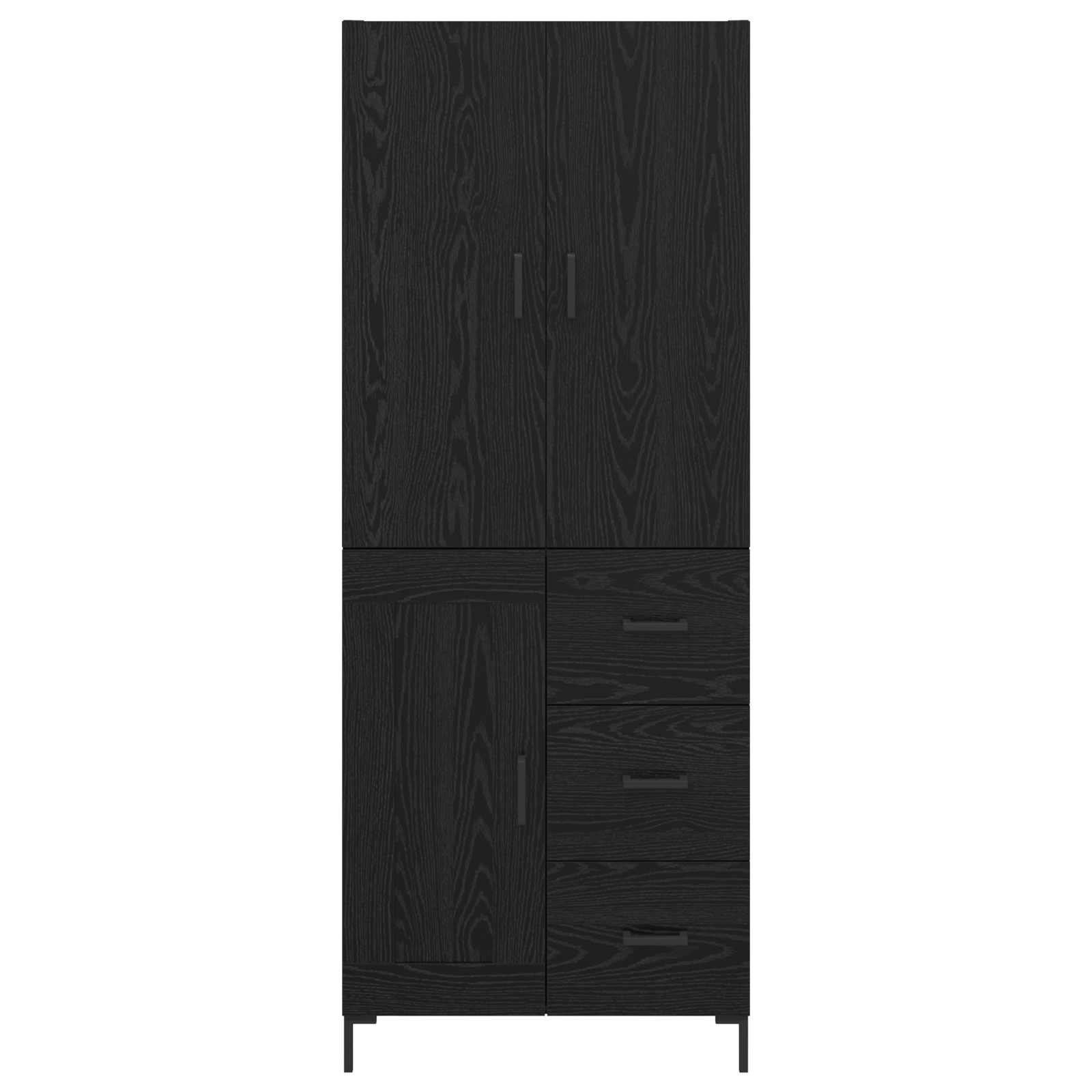 Bufet Pe perete Stejar Negru 69,5 x 34 x 180 cm Lemn compozit GartenMobel Dekor