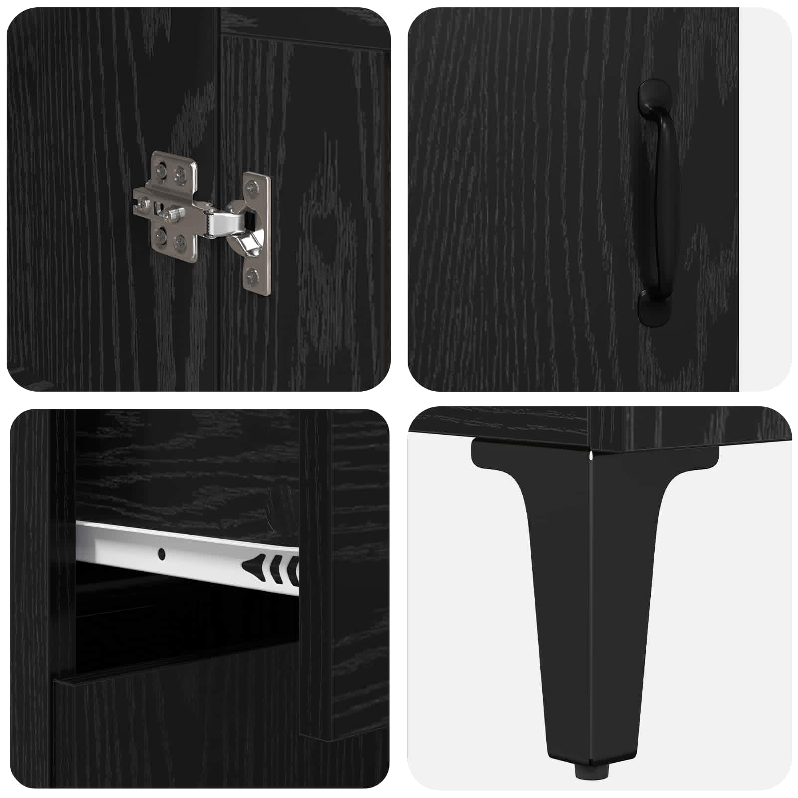 Bufet Pe perete Stejar Negru 69,5 x 34 x 180 cm Lemn compozit GartenMobel Dekor