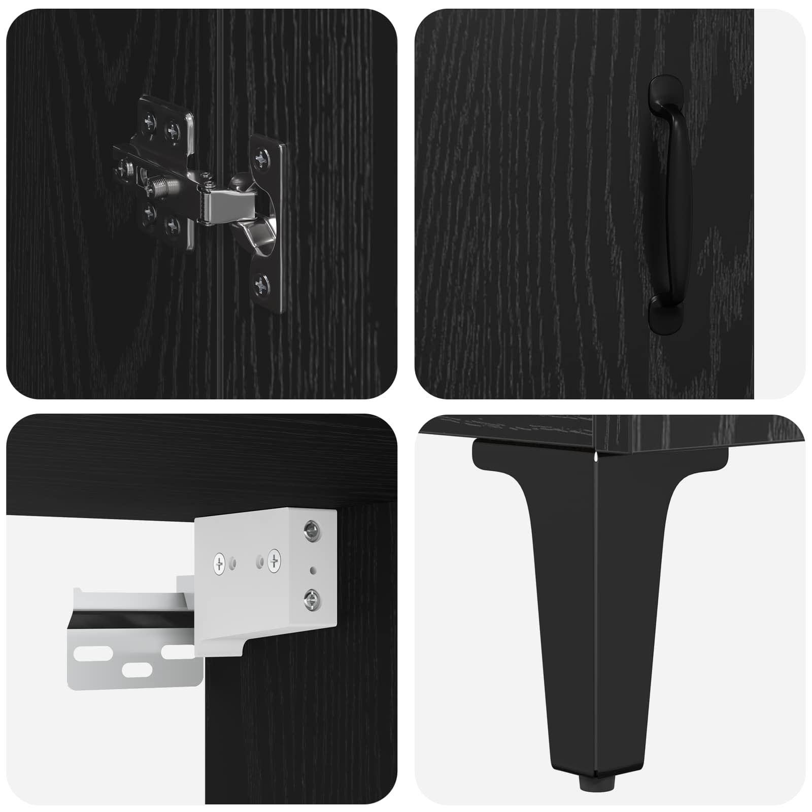 Bufet Pe perete Stejar Negru 69,5 x 34 x 180 cm Lemn compozit GartenMobel Dekor