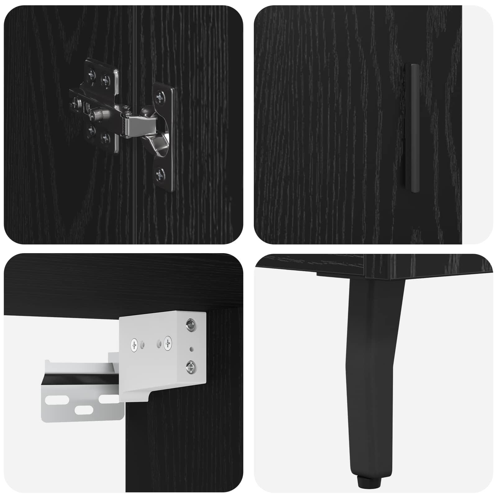 Bufet Pe perete Stejar Negru 69,5 x 34 x 180 cm Lemn compozit GartenMobel Dekor