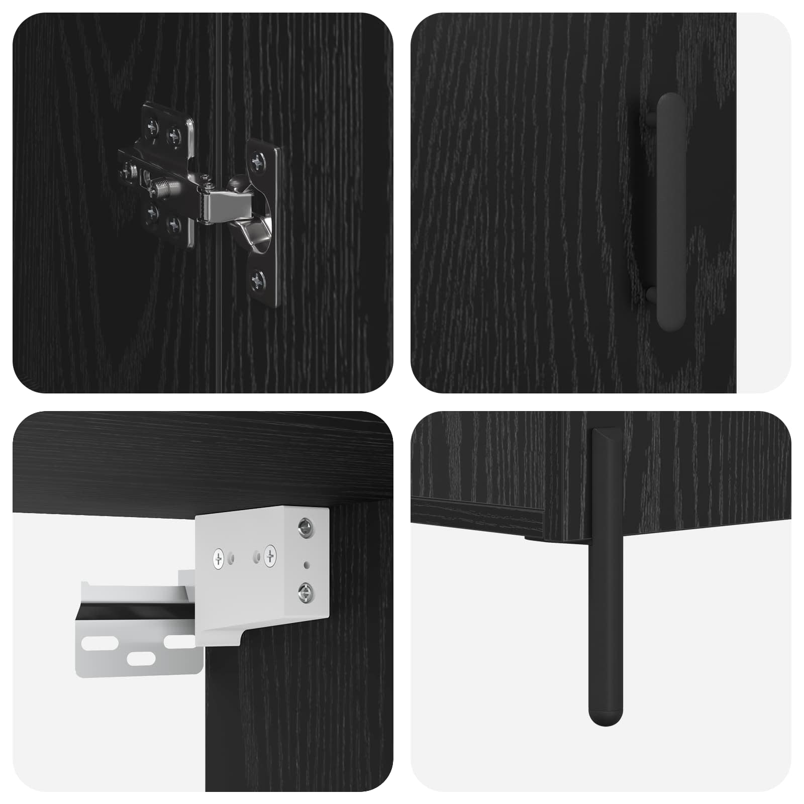 Bufet Pe perete Stejar Negru 69,5 x 34 x 180 cm Lemn compozit GartenMobel Dekor