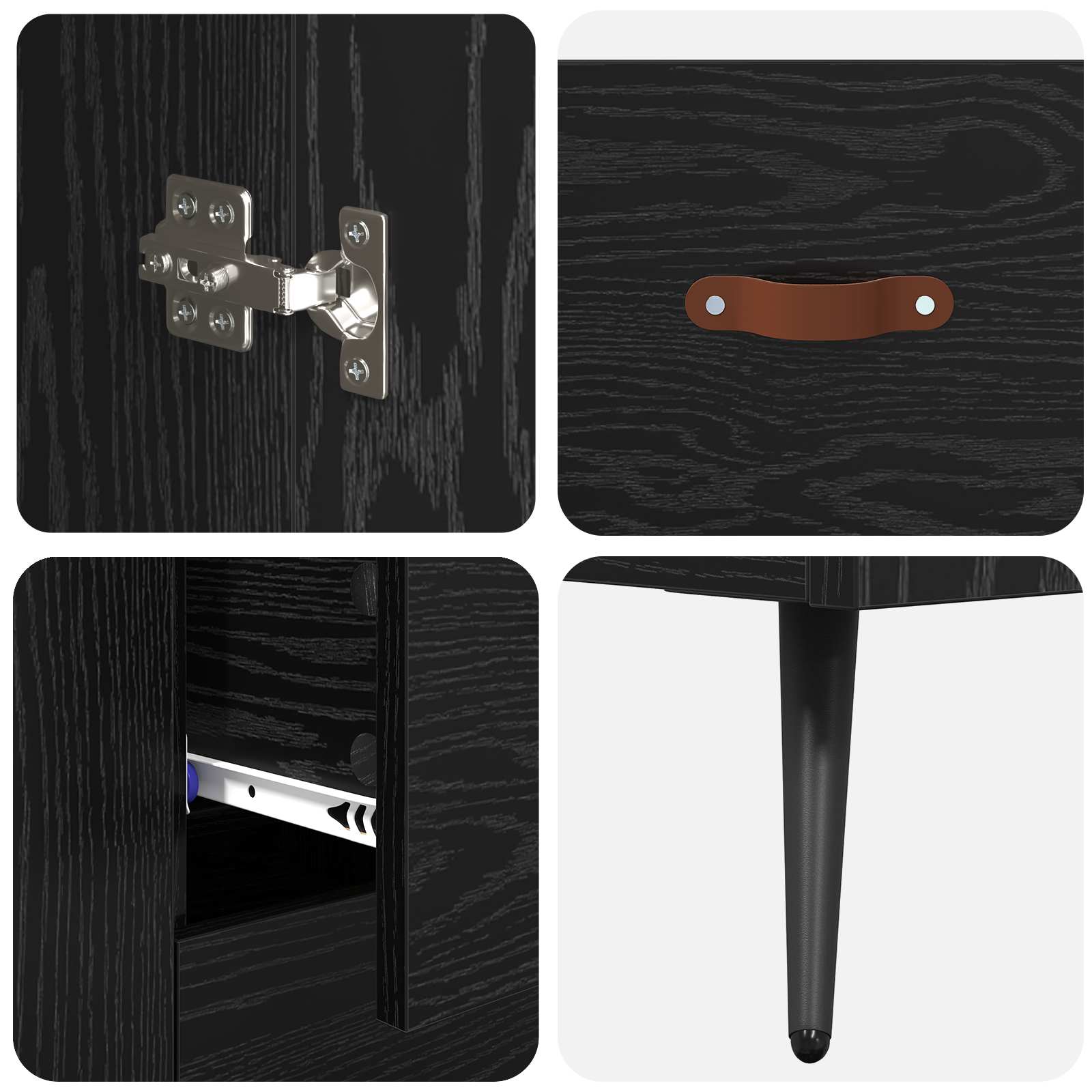 Bufet Pe perete Stejar Negru 69,5 x 34 x 180 cm Lemn compozit GartenMobel Dekor