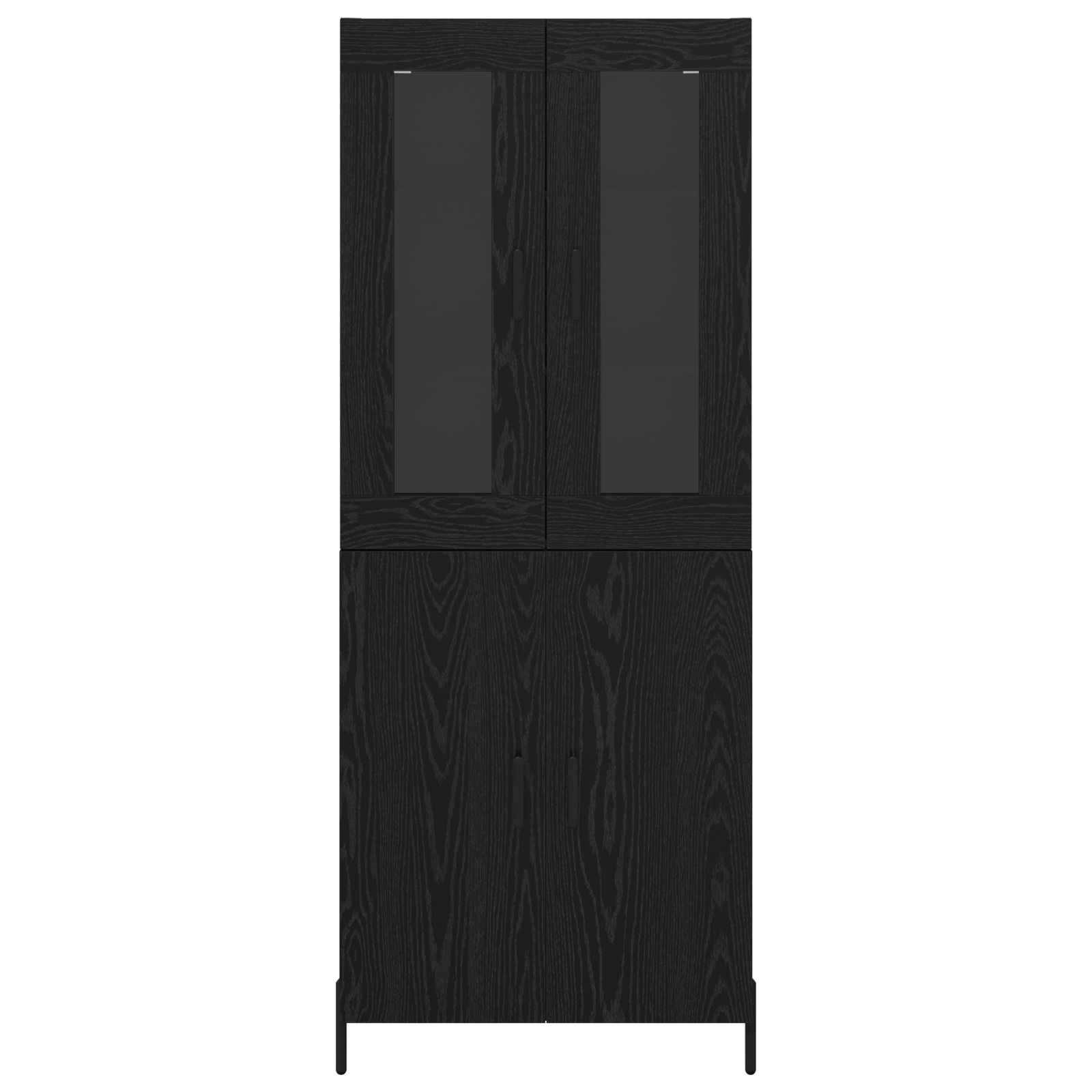 Bufet Pe perete Stejar Negru 69,5 x 34 x 180 cm Lemn compozit GartenMobel Dekor