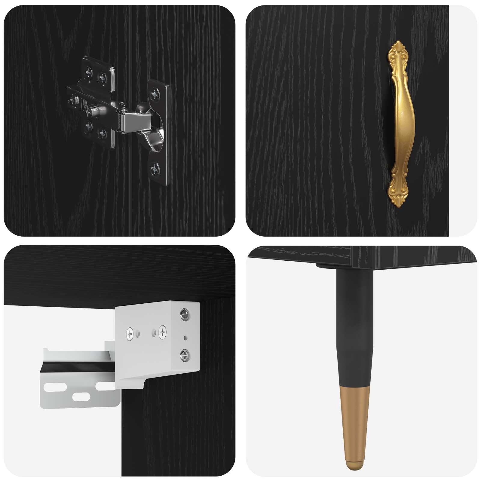 Bufet Pe perete Stejar Negru 69,5 x 34 x 180 cm Lemn compozit GartenMobel Dekor