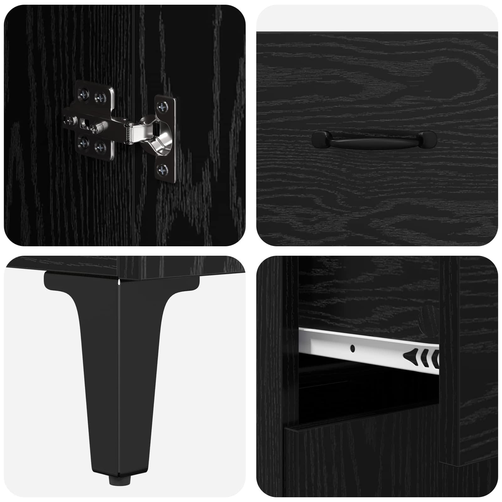 Bufet Pe perete Stejar Negru 69,5 x 34 x 180 cm Lemn compozit GartenMobel Dekor