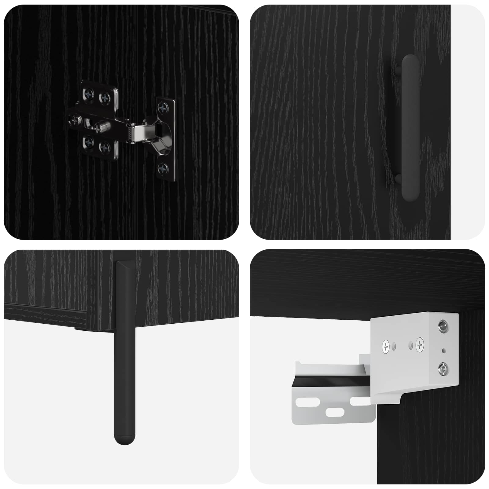 Bufet Pe perete Stejar Negru 69,5 x 34 x 180 cm Lemn compozit GartenMobel Dekor