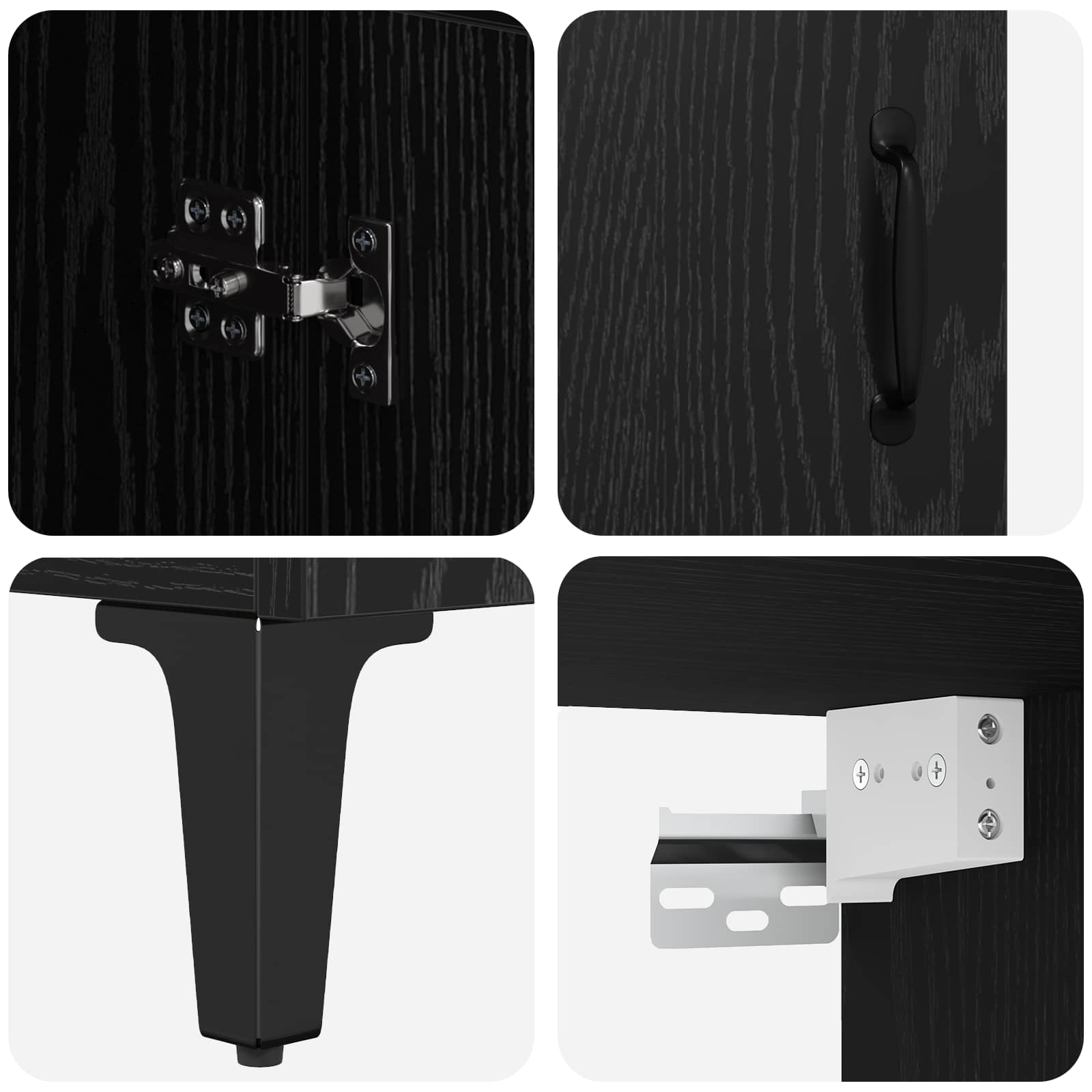 Bufet Pe perete Stejar Negru 69,5 x 34 x 180 cm Lemn compozit GartenMobel Dekor