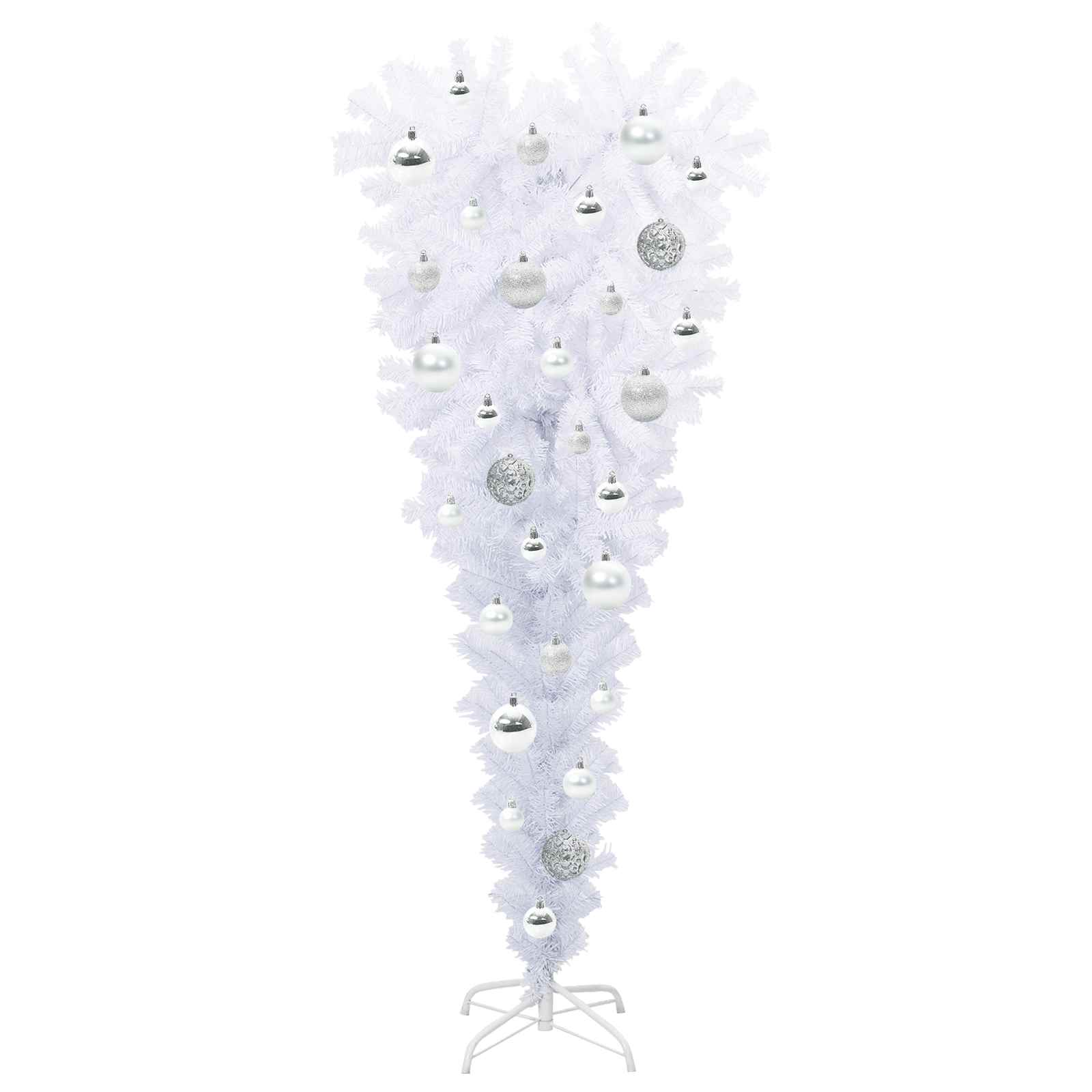 Brad de Crăciun artificial cu 150 LED Alb 120 cm PVC și Oțel GartenMobel Dekor