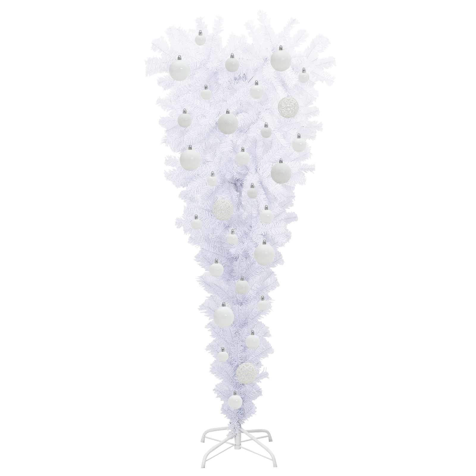Brad de Crăciun artificial cu 150 LED Alb 120 cm PVC și Oțel GartenMobel Dekor