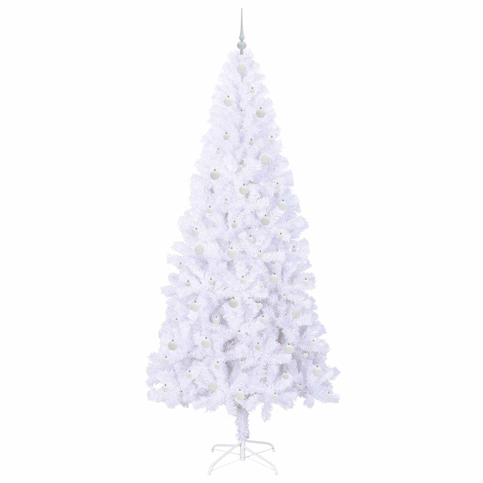 Brad de Crăciun artificial cu 300 LED Alb 240 cm PVC și Oțel GartenMobel Dekor