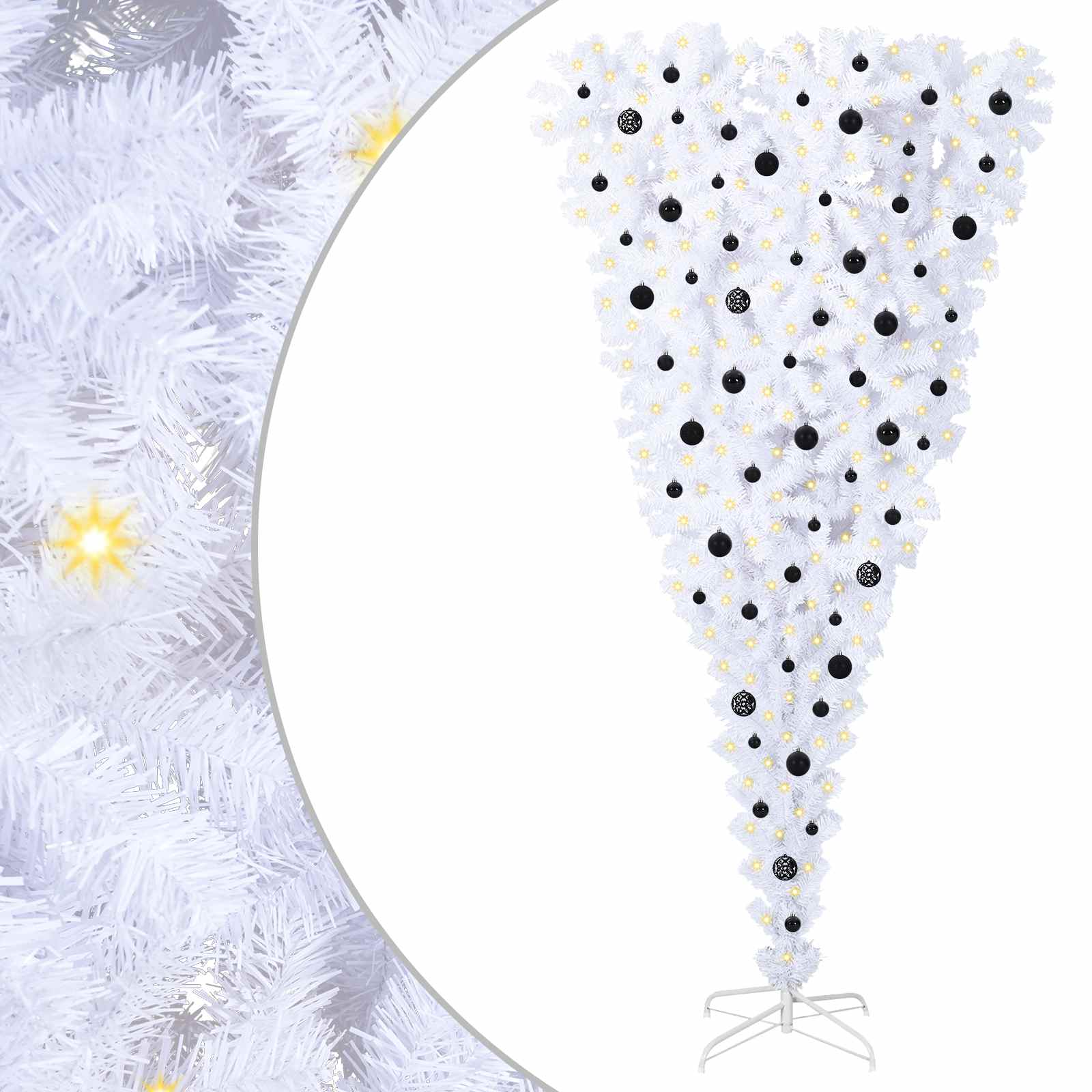 Brad de Crăciun artificial cu 300 LED Alb 240 cm PVC și Oțel GartenMobel Dekor