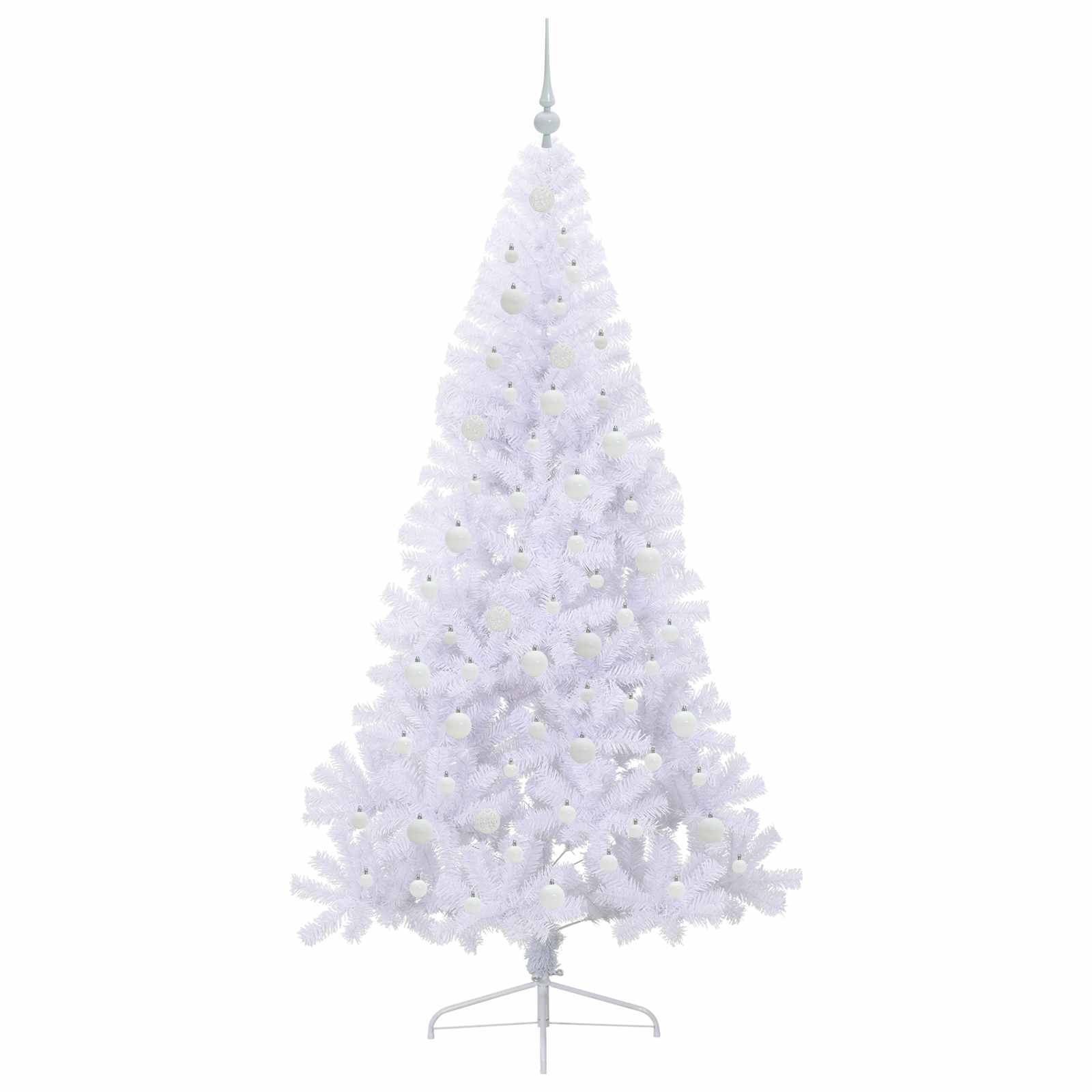 Brad de Crăciun artificial cu 300 LED Alb 210 cm PVC și Oțel GartenMobel Dekor
