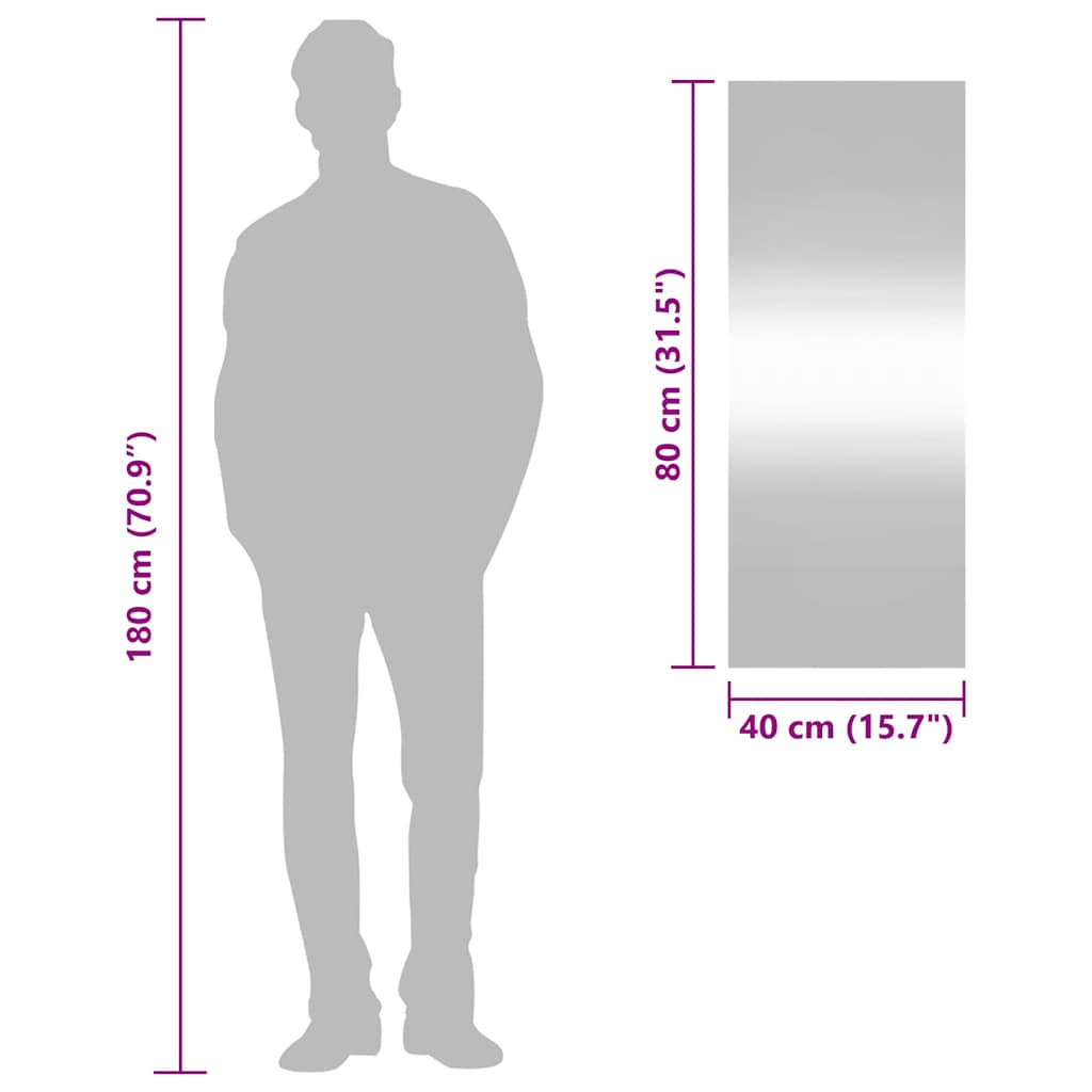 Oglindă de perete, 40x100 cm, dreptunghiular, sticlă GartenMobel Dekor