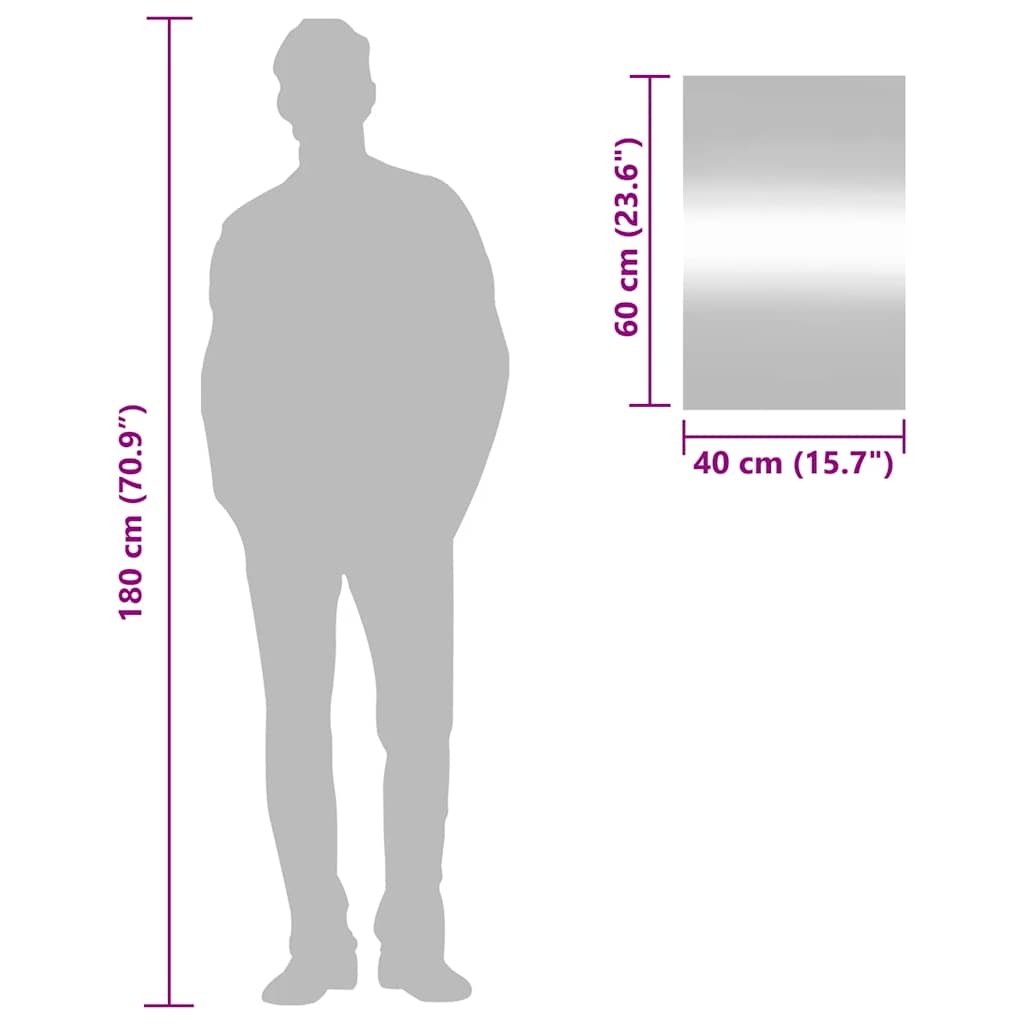 Oglindă de perete, 40x60 cm, dreptunghiular, sticlă GartenMobel Dekor