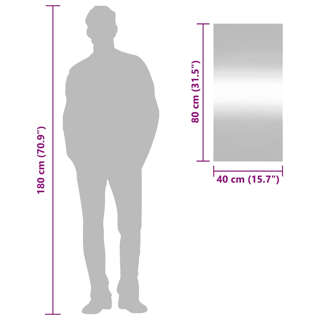 Oglindă de perete, 40x80 cm, dreptunghiular, sticlă GartenMobel Dekor