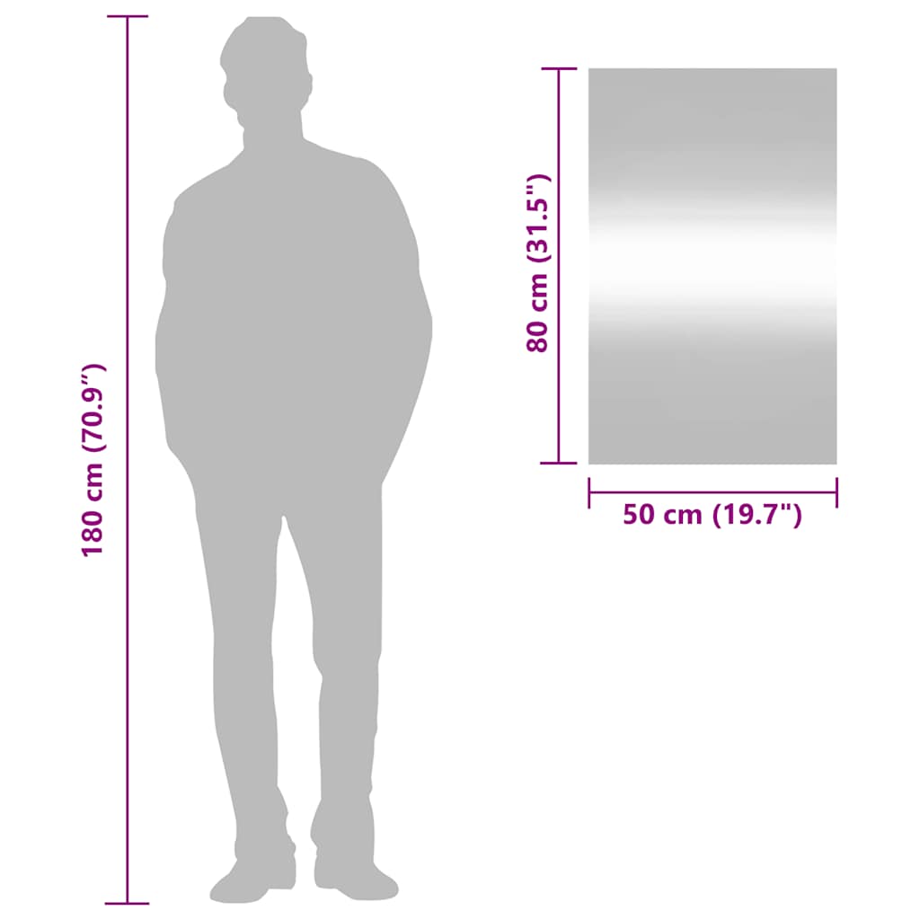 Oglindă de perete, 50x80 cm, dreptunghiular, sticlă GartenMobel Dekor