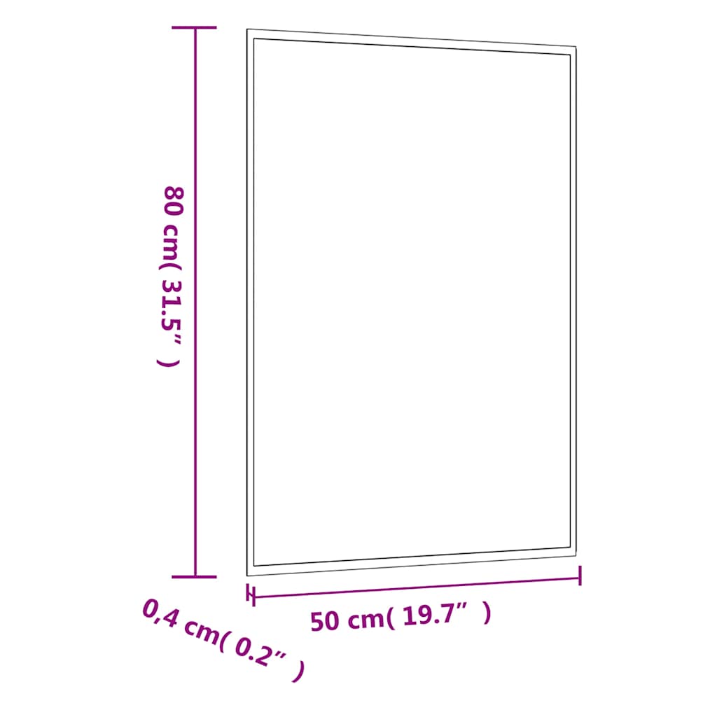 Oglindă de perete, 50x80 cm, dreptunghiular, sticlă GartenMobel Dekor