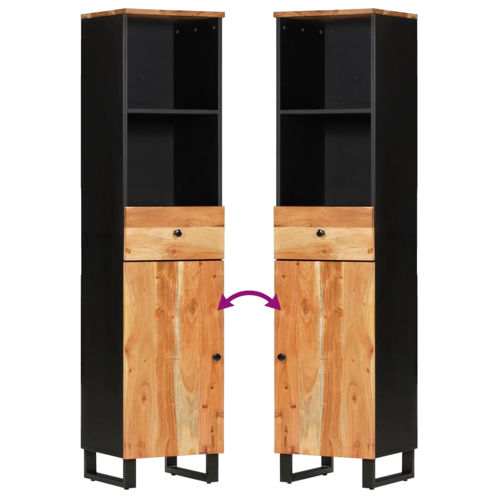 Dulap de baie, 38x33x160 cm, lemn masiv de acacia GartenMobel Dekor