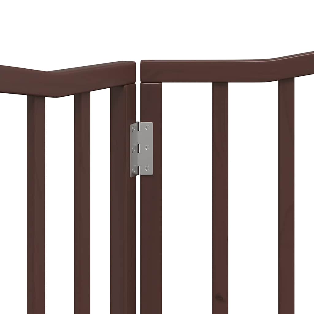 Poartă pentru câini pliabilă 2 panouri maro, 160 cm, lemn plop GartenMobel Dekor
