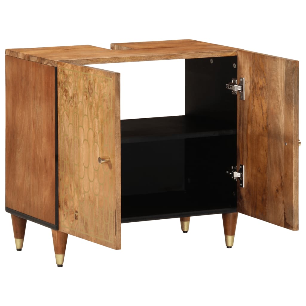 Dulap pentru chiuveta de baie, 62x33x58 cm, lemn masiv de mango GartenMobel Dekor