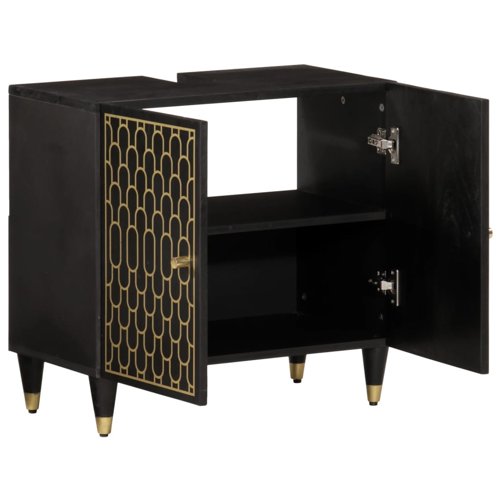 Dulap pentru chiuveta de baie, 62x33x58 cm, lemn masiv de mango GartenMobel Dekor