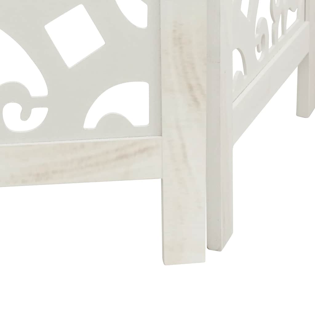 Paravan cameră 4 panouri, alb, lemn masiv paulownia GartenMobel Dekor