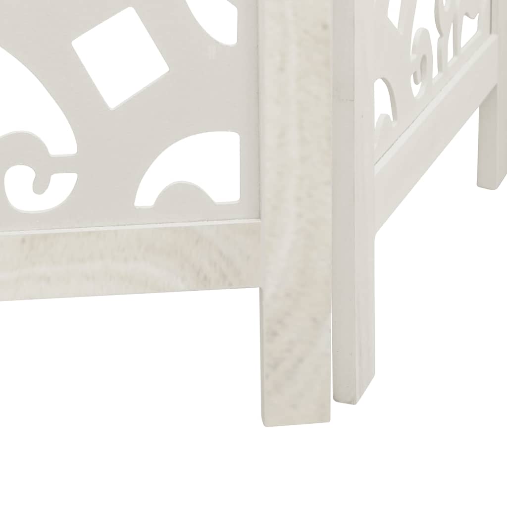 Paravan cameră 4 panouri, alb, lemn masiv paulownia GartenMobel Dekor