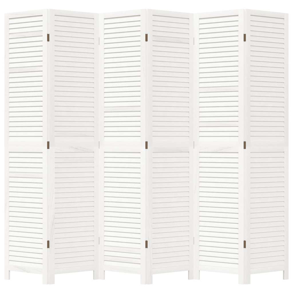 Paravan cameră 6 panouri, alb, lemn masiv paulownia GartenMobel Dekor