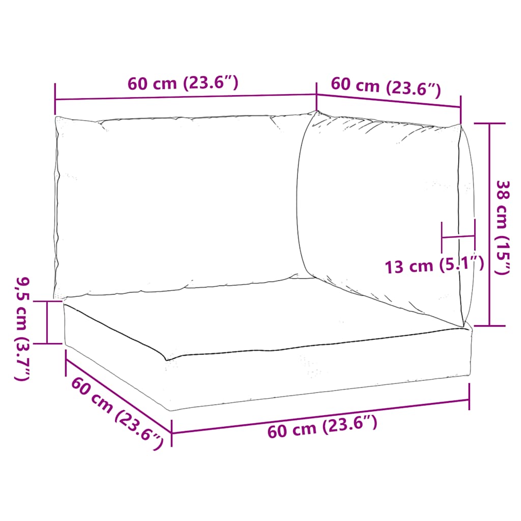 Perne canapea din paleți, 3 buc., albastru deschis, textil GartenMobel Dekor