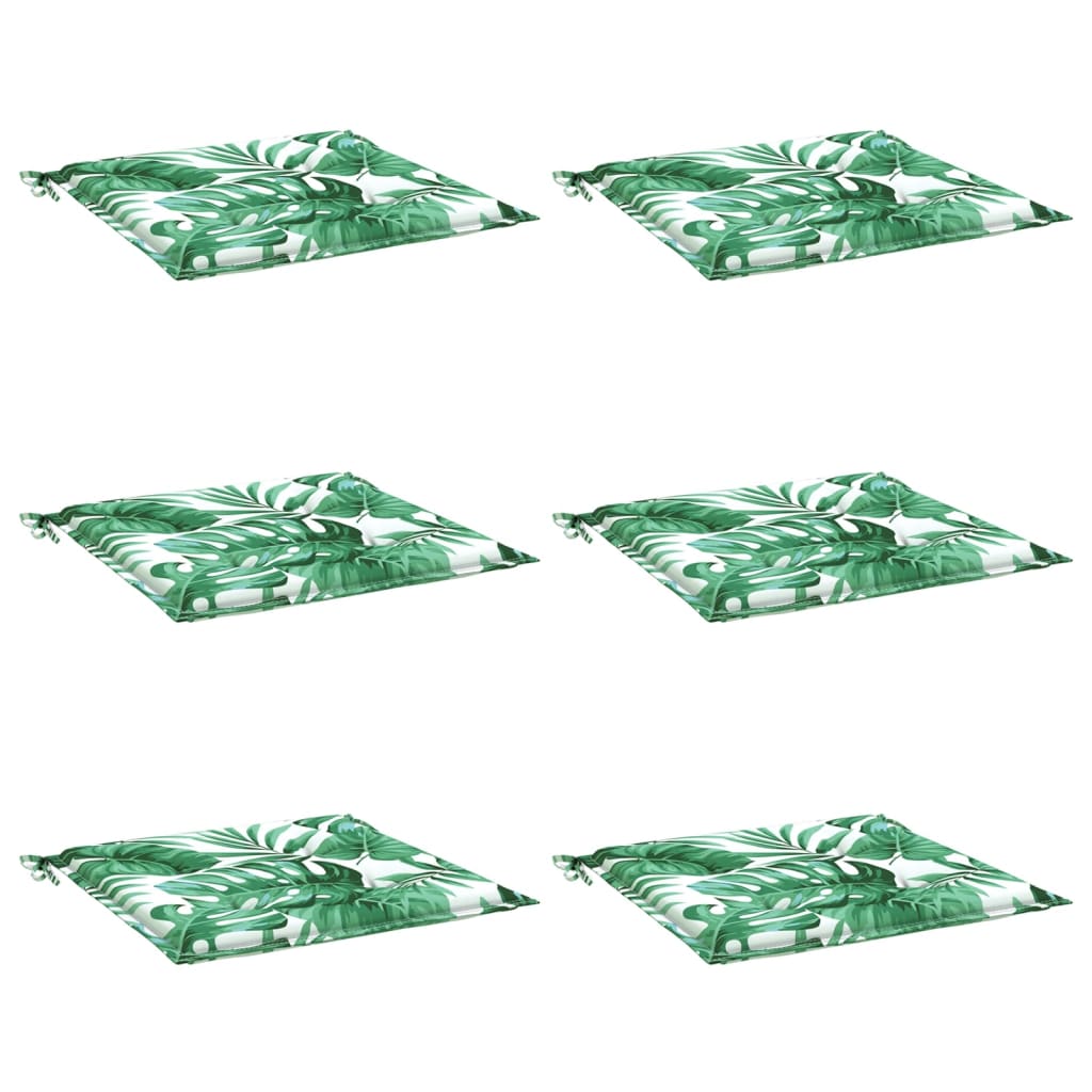 Perne de scaun, model frunze, 6 buc., 40x40x3 cm, textil GartenMobel Dekor
