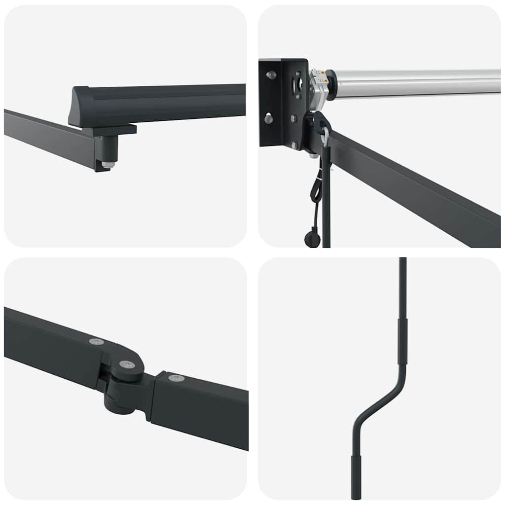 Copertină Antracit 3 x 2,5 m Metal GartenMobel Dekor