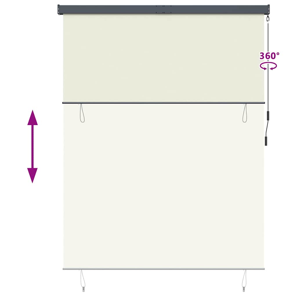 Jaluzea Rulou de Exterior Dungi Crem 200 x 250 cm țesătură GartenMobel Dekor