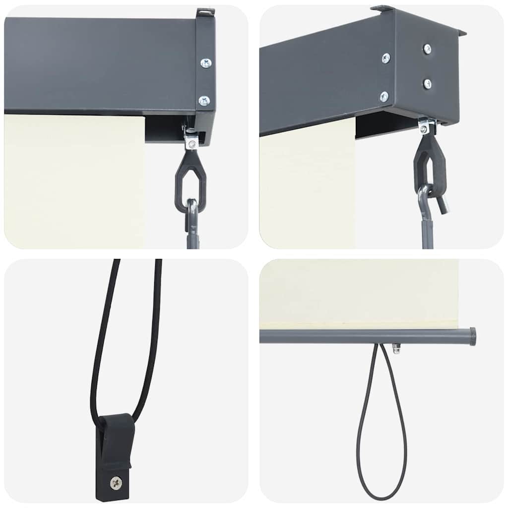 Jaluzea Rulou de Exterior Dungi Crem 200 x 250 cm țesătură GartenMobel Dekor