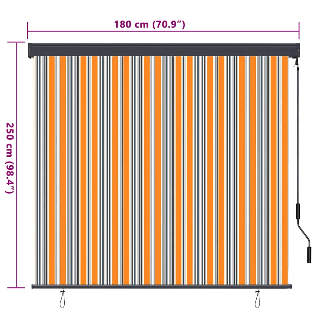 Jaluzea Rulou de Exterior Dungi Galben și albastru 180 x 250 cm GartenMobel Dekor
