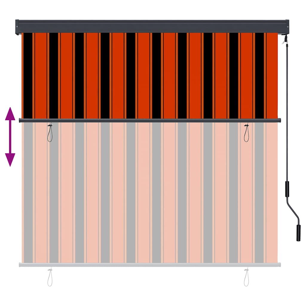 Jaluzea Rulou de Exterior Dungi portocaliu și alb 180 x 250 cm GartenMobel Dekor