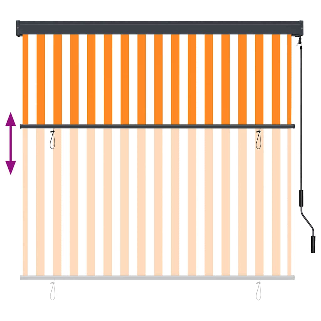 Jaluzea Rulou de Exterior Dungi portocaliu și alb 180 x 250 cm GartenMobel Dekor