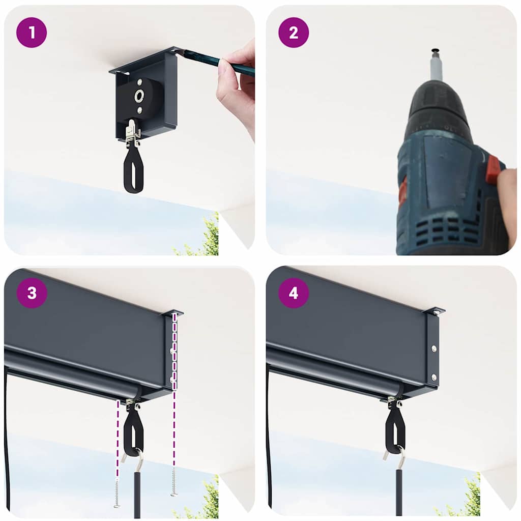 Jaluzea Rulou de Exterior Dungi portocaliu și alb 220 x 250 cm GartenMobel Dekor