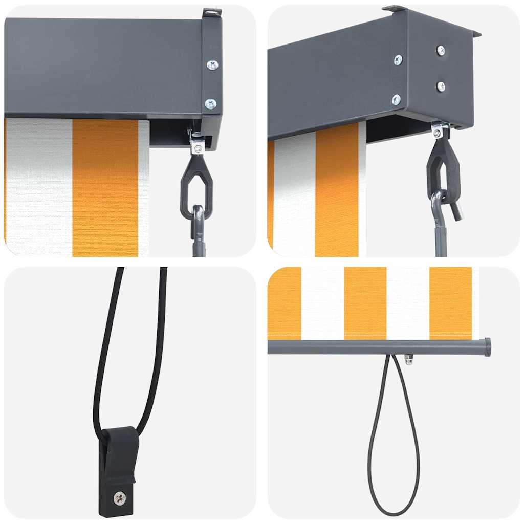 Jaluzea Rulou de Exterior Dungi portocaliu și alb 220 x 250 cm GartenMobel Dekor