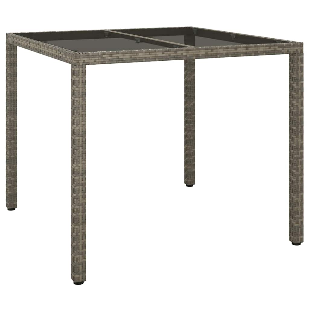 Masă de grădină pentru dining Gri 90 x 90 x 75 cm Rattan poli GartenMobel Dekor