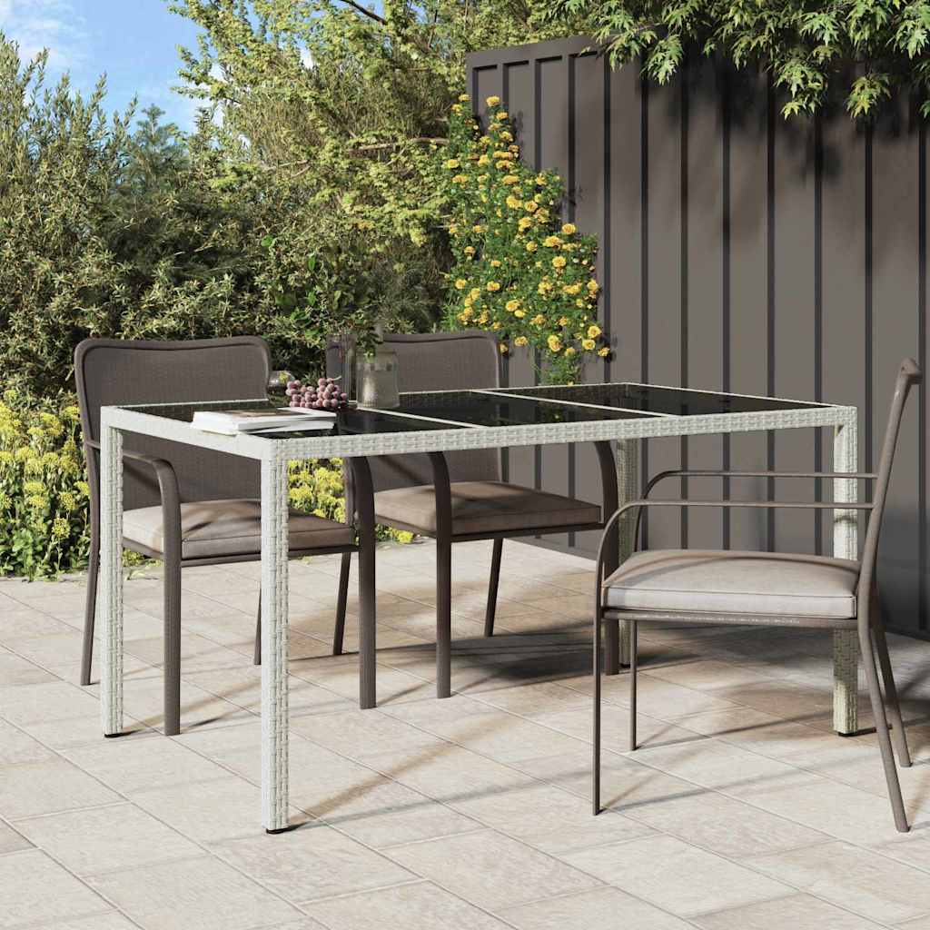 Masă de grădină pentru dining Alb 150 x 90 x 75 cm Rattan poli GartenMobel Dekor