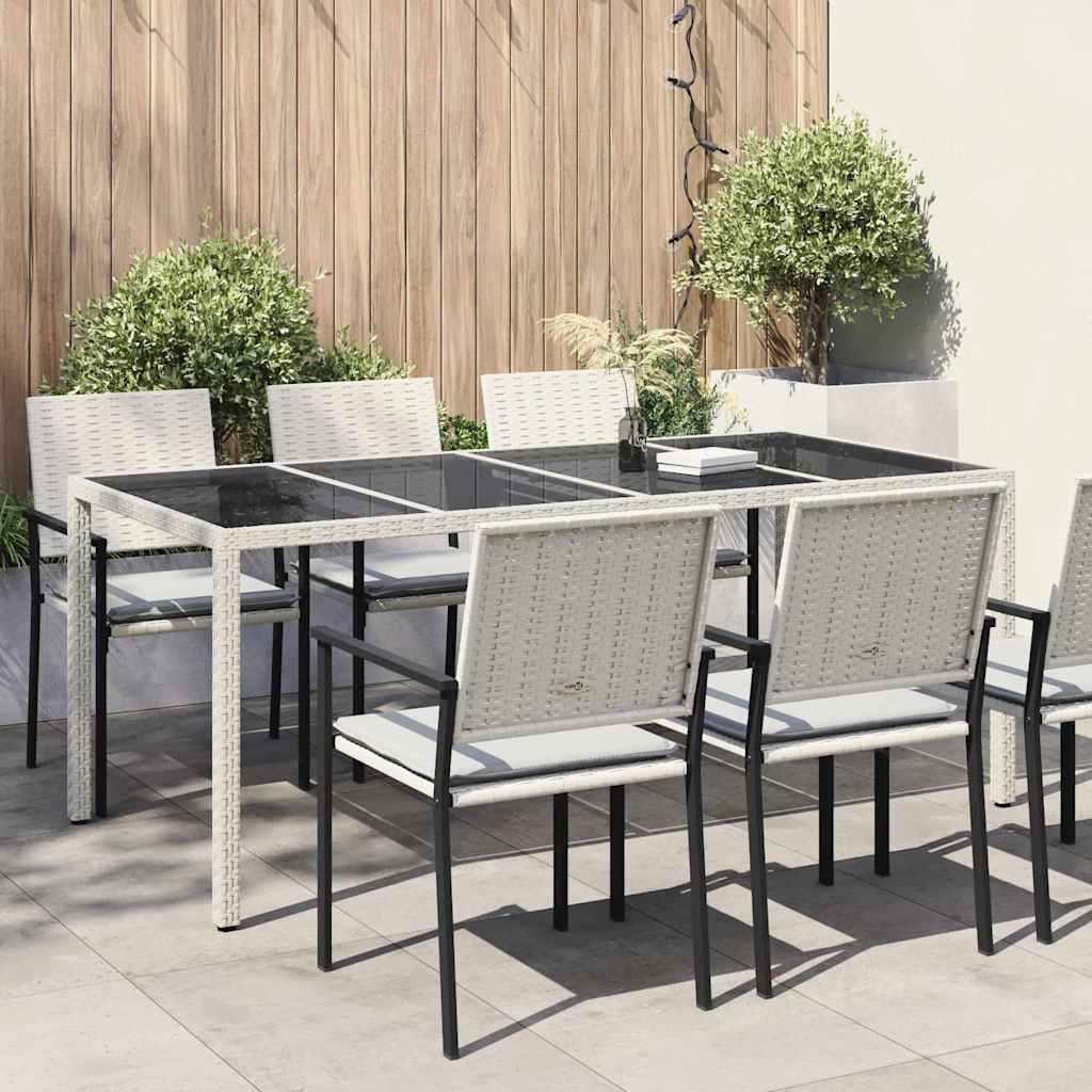 Masă de grădină pentru dining Alb 190 x 90 x 75 cm Rattan poli GartenMobel Dekor