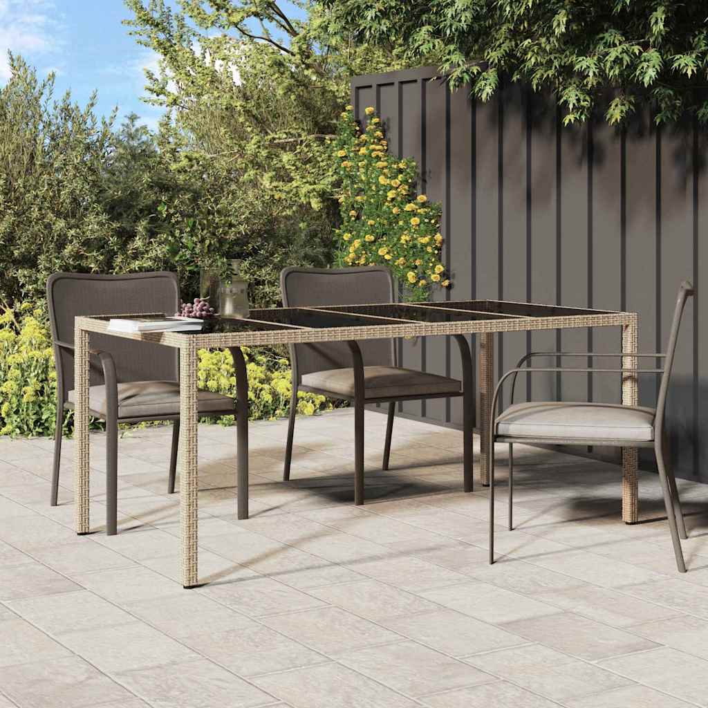 Masă de grădină pentru dining Bej 190 x 90 x 75 cm Rattan poli GartenMobel Dekor