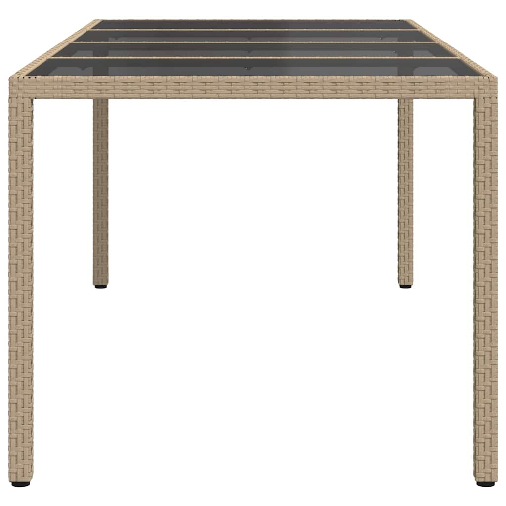 Masă de grădină pentru dining Bej 190 x 90 x 75 cm Rattan poli GartenMobel Dekor