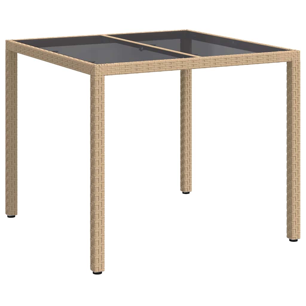 Masă de grădină pentru dining Bej 90 x 90 x 75 cm Rattan poli GartenMobel Dekor