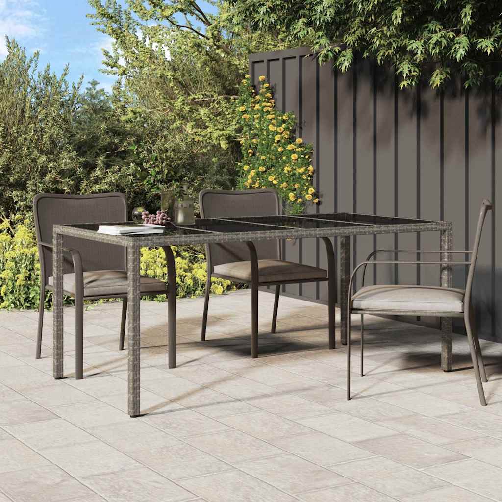 Masă de grădină pentru dining Gri 190 x 90 x 75 cm Rattan poli GartenMobel Dekor