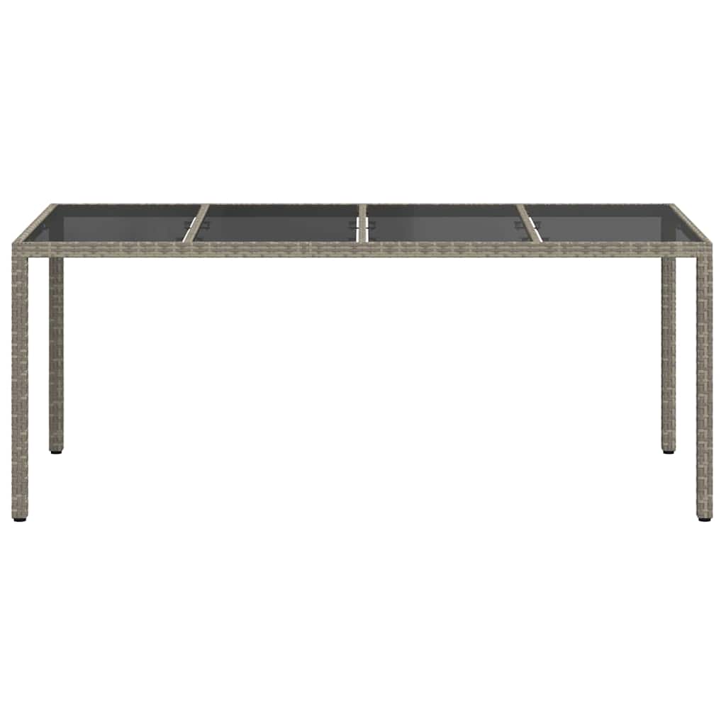 Masă de grădină pentru dining Gri 190 x 90 x 75 cm Rattan poli GartenMobel Dekor