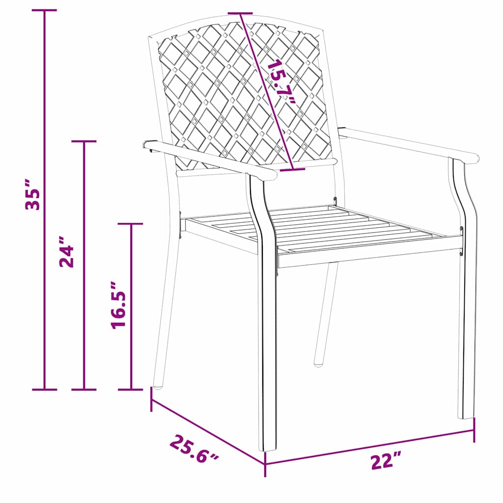 Scaun 4 pcs Antracit 56 x 65 x 89cm Oțel GartenMobel Dekor