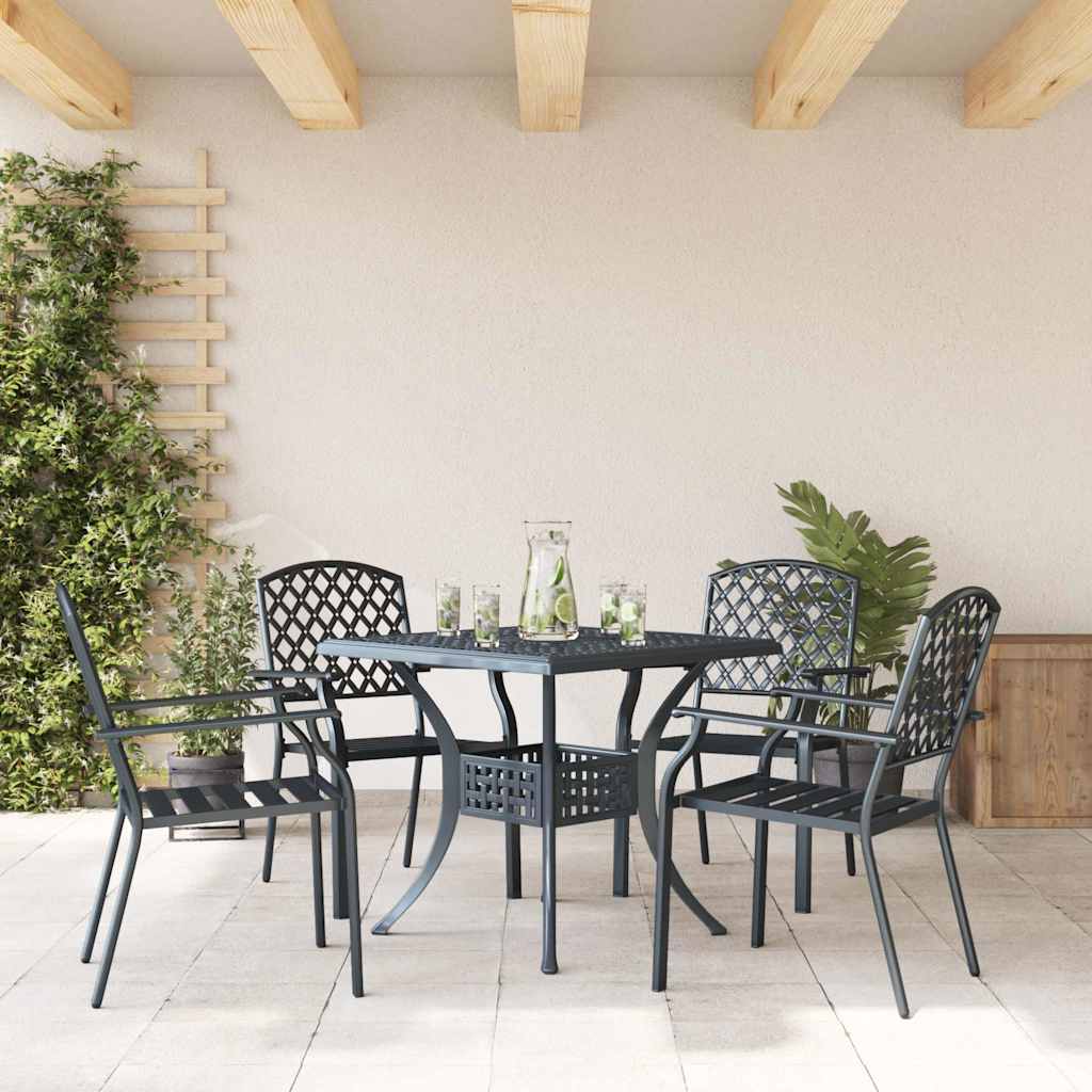 Scaun 4 pcs Antracit 56 x 65 x 89cm Oțel GartenMobel Dekor